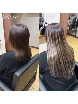 ベイビーズブレス(Baby's breath) 【バレイヤージュ×ホワイトベージュ】#シールエクステ #倉敷