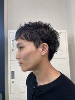シンエノム(Shin enom) メンズショート無造作パーマ黒髪ヘアナチュラルショート