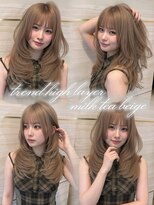 エルバイラビス 大宮(elu by lovis)&nbsp;《巴結生》ミルクティーベージュ/レイヤーカット/顔まわりカット