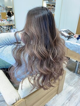 ブティック(boutique) 「お客様施術後フォト」バレイヤージュカラー　ピンクベージュ