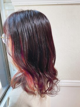 オーブ ヘアー リリー 博多2号店(AUBE HAIR lily) イヤリングカラー!サーモンピンク!