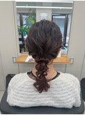 短い髪のローポニー編み下ろし【清板】