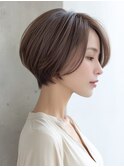 ☆ホワイトグレージュミニウルフデジタルパーマチェリーブラウン