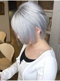 【ハイトーン×ショート】ホワイトシルバー×ブリーチ３回