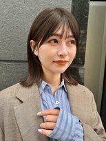 ガーデン 銀座(GARDEN)&nbsp;黒髪オリーブグレーミディアムヘアレイヤーカットココアベージュ