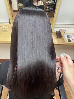 ヘアーメイク キキ(hair make KIKI)の写真/【岩塚駅徒歩１分】大人気！柔らかな質感×手触り抜群の"メテオストレート"で毎日のスタイリングも簡単に♪