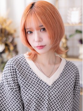 アプリコットオレンジ小顔ハイレイヤーウルフa北浦和10代20代