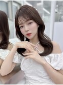 透明感グレージュ/顔周りカット/シースルー/寒色カラー/表参道