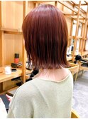 Say.外ハネボブローズブラウンダークレッドコーラルオレンジ青山