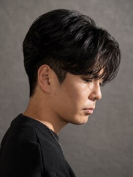 アウル 心斎橋(owl) ニュアンスパーマ×センターパート×大人men's髪型