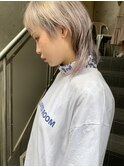 bibito 小顔マニッシュなハイトーンマッシュウルフ プラチナヘア