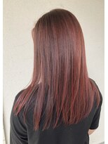 バベル(BABEL Hair Design)&nbsp;【BABEL】Ｒｅｄ＿耳かけ厚めバングローライト