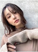 大人可愛いゆる巻アンニュイなボブスタイル