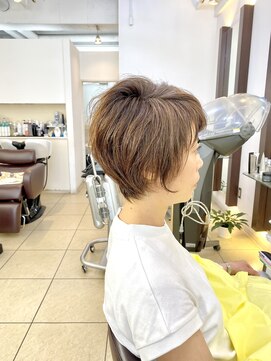 ヘアアーク(HAIR arc) 大人ショート#京成大久保#奏の杜#京成津田沼#明るい白髪染め