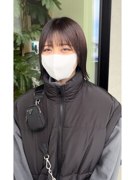 シェルハ(SHELHA) ボルドー系カラー 切りっぱなしボブ ベルボブ ベナボブ