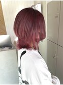 【EIGHT 豊崎】お客様スタイル_ウルフ×ワインレッド