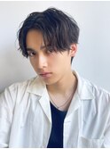 毛流れセンターパートニュアンスパーマセンター分けメンズパーマ