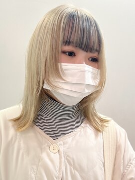 デート 下北沢(DATE) レイヤーカットダブルカラーケアブリーチハイトーンカラー