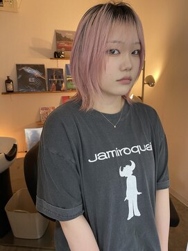 ソイ コンク 下北沢(soi conc) コーラルピンク/コントラストカラー/シースルーバング_下北沢
