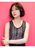 ワインレッド×ボブアレンジ