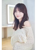 ミディアムレイヤー/大人可愛い/髪質改善/シースルーバング