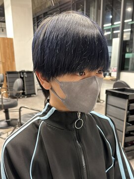 エルマーク 梅田中津(L-MARK) 黒髪マッシュナチュラルマッシュメンズヘア韓国ツーブロック