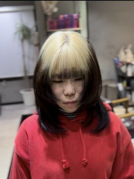 アクト 原宿(ACT) 抜きっぱなしブロンド×ルーツカラー/ホワイトブロンド/20代30代