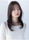 20代30代ミディアム顔周りレイヤーカット髪質改善トリートメント