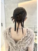 ヘアセット/ヘアアレンジ/カチモリ/タイト/ベロアリボン