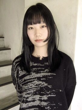 テルヴェ(Terve) オフブラック姫カット暗髪透明感カラーブルーブラック黒髪ロング