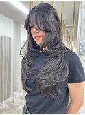 レイヤーカット/海外風/暗髪透明感