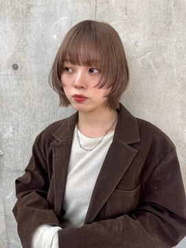 ガーデン 渋谷(GARDEN) ボブ　レイヤーボブ　ボブルフ　ベージュ　フェイスレイヤー