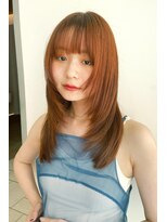 トリッカバルコニー ハヤマ(tricca Balcony Hayama)&nbsp;セミロング/レイヤーカット/シースルーバング/オレンジブラウン