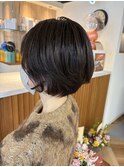 ショートボブ×グレーマット