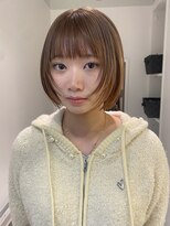 サンクプロジェクト(cinq PROJECT)&nbsp;コーラルピンクベージュオレンジブラウンレイヤーハッシュカット