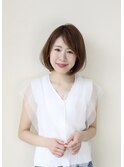 美髪/ボブミディ/オリーブカラー/くすみベージュ/30代40代