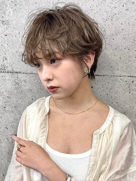 ルアン 上通り(ruen) クリーミーベージュ&マッシュショートパーマ