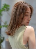 ミディアムレイヤー/顔周りレイヤー/ブラウンカラー/イルミナ