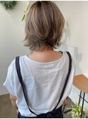 くびれボブ レイヤーボブ 外はね 髪質改善カラー オリーブ