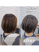 ニューモヘアー 立川(Pneumo hair) 白髪ぼかしハイライト☆ショートボブ