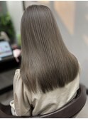 ミドルグレージュ　セミロング
