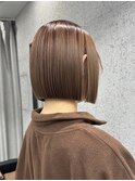 立川切りっぱなしボブミニボブぱつっとボブハイトーンボブ/美髪