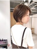 小顔美フォルム丸みショートボブ