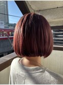 切りっぱなしボブ/エアリーロング/美髪/ピンクブラウン/金沢文庫