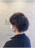 マッシュベースのツイストパーマ