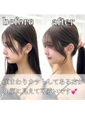 前髪顔まわり韓国ヘアレイヤーカットサイドバンク2wayバンク韓国