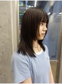 アプリコットオレンジ/くびれヘア/レイヤーショート［新潟］