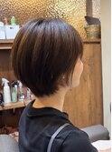 ショートボブ/丸み/酸性ストレート/チョコブラウン/髪質改善