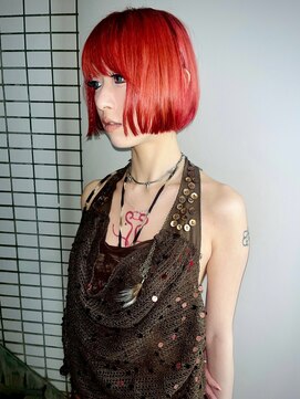 クク(QUQU) ボブ　レッド　一色