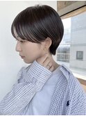 マッシュショート丸みショートボブくびれショート黒髪ショート